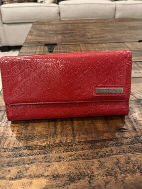 Kenneth Cole Reaction Red Patent Logo Wallet - Red Hot & Easy to Spot